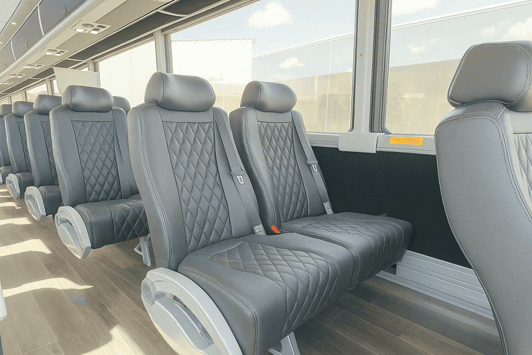 interior of Fayetteville Coach Bus Service charter bus