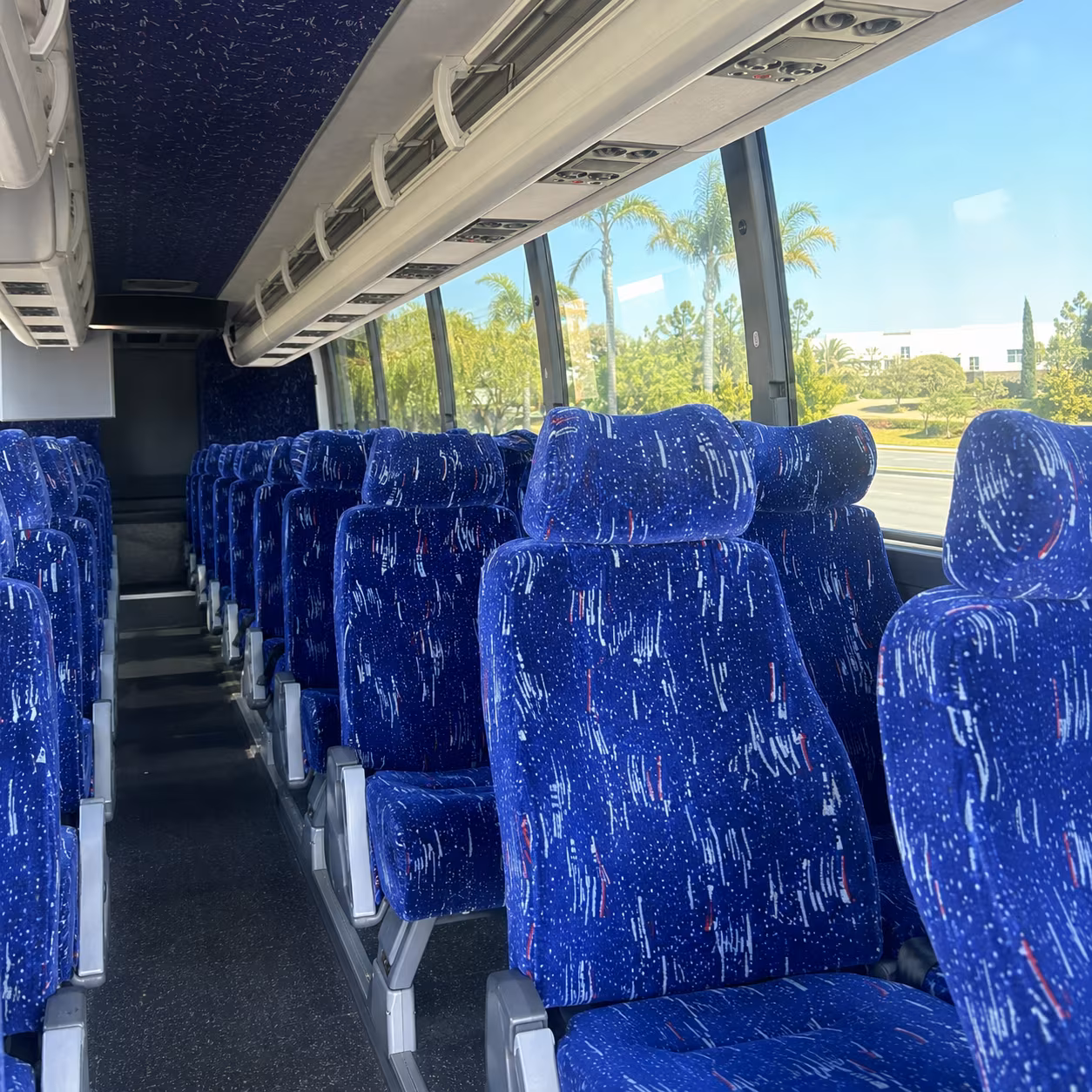 fayetteville 56 passenger charter bus inside